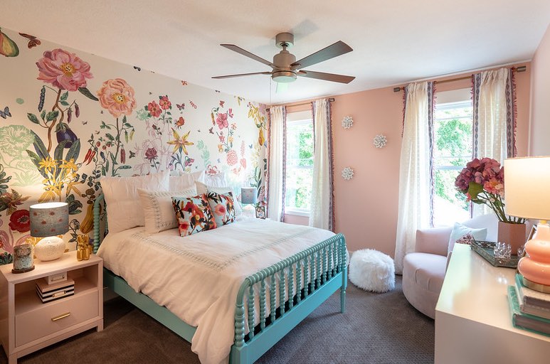 Cute girls room with storage
