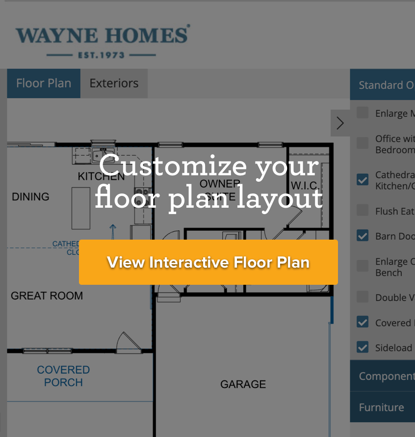 Wayne Homes Arlington floor plan interactive floor plan