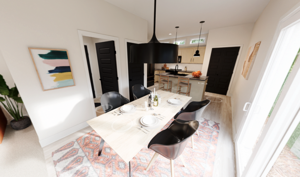Dining room: custom light fixtures